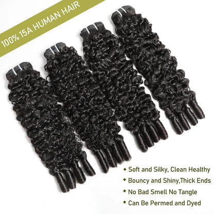 15A Burmese Curly Human Hair Bundles Virgin Hair Burmese Vietnamese Raw Human Hair Extensions 3C4A Spiral Curly Bundles 1/3/4 Pc