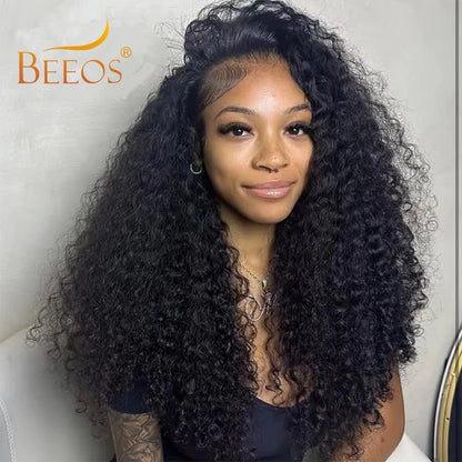 250% Burmese Curly 13x6 HD Lace Frontal Wigs Deep Parting Ultra Fitted Human Hair HD Full Frontal Water Wave Wigs Burmese Wave