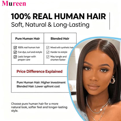 250% Density Straight Wear And Go Glueless Bob Wig 100% Human Hair For Women Ready To Go Human Hair Wigs 4x4 Lace Closure Wig