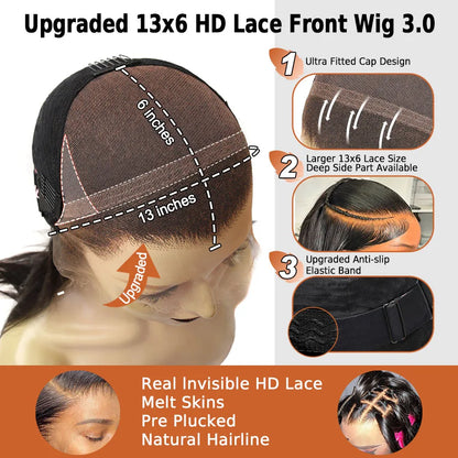 250% Burmese Curly 13x6 HD Lace Frontal Wigs Deep Parting Ultra Fitted Human Hair HD Full Frontal Water Wave Wigs Burmese Wave
